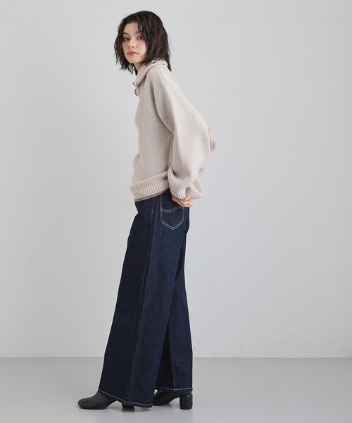 THE SHOP TK （ザ ショップ ティーケー ）の「【Lee】デニムワイドパンツ（デニムパンツ・レディース・サックスブルー/ネイビー・12/13）」の9枚目の写真