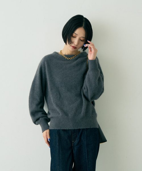 Rouge vif(ルージュヴィフ)の「ラクーン混ボトルネックニットプルオーバー(ニット/セーター・レディース・チャコールグレー/オフホワイト/ベージュ・フリー)」の13枚目の写真