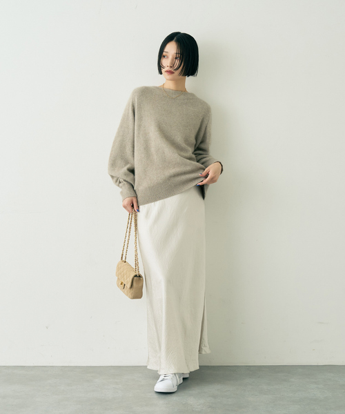 Rouge vif(ルージュヴィフ)の「ラクーン混ボトルネックニットプルオーバー(ニット/セーター・レディース・チャコールグレー/オフホワイト/ベージュ・フリー)」の19枚目の写真