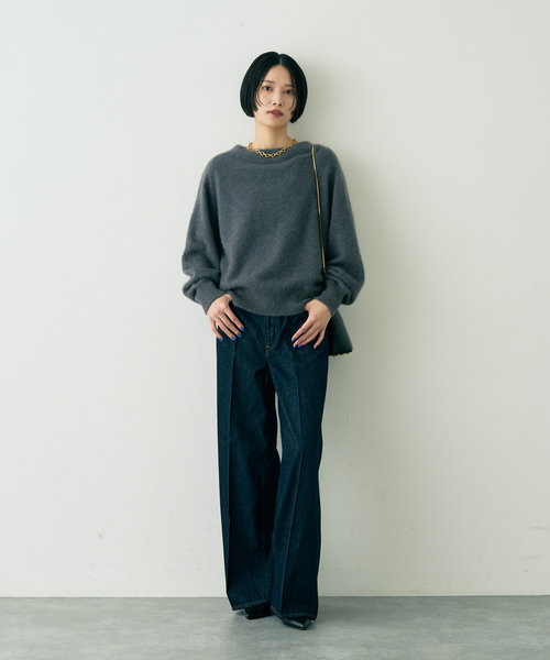 Rouge vif(ルージュヴィフ)の「ラクーン混ボトルネックニットプルオーバー(ニット/セーター・レディース・チャコールグレー/オフホワイト/ベージュ・フリー)」の20枚目の写真