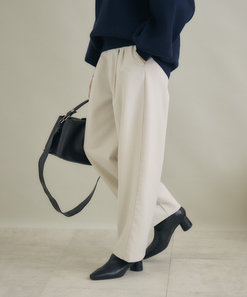 KATHARINE ROSS(キャサリンロス)の「【KATHARINE ROSS】前後異素材パンツ(その他パンツ・レディース・グレイッシュベージュ/ブラック・FREE)」の1枚目の写真