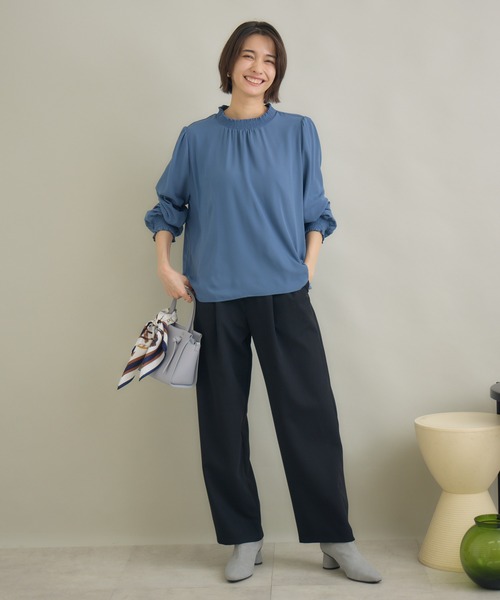 KATHARINE ROSS(キャサリンロス)の「【KATHARINE ROSS】前後異素材パンツ(その他パンツ・レディース・グレイッシュベージュ/ブラック・FREE)」の3枚目の写真