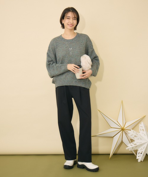 KATHARINE ROSS(キャサリンロス)の「【KATHARINE ROSS】前後異素材パンツ(その他パンツ・レディース・グレイッシュベージュ/ブラック・FREE)」の4枚目の写真