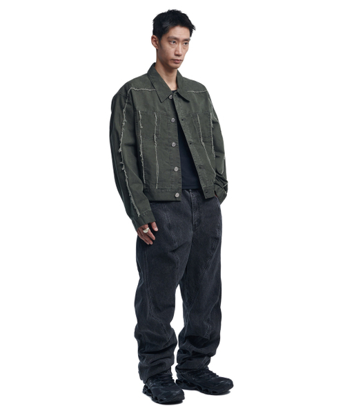 NOMANUAL（NOMANUAL）の「R.E TRUCKER JACKET - WASHED KHAKI（デニムジャケット・レディース・その他・LARGE/MEDIUM）」の3枚目の写真