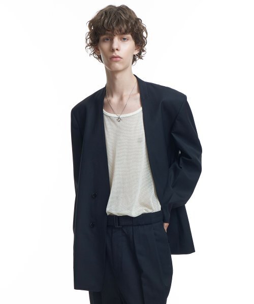 INSILENCE(インサイロンス)の「【INSILENCE×KKST】ダブルプリーツベルテッドウールパンツBLACK(スラックス・メンズ・その他・LARGE/MEDIUM/SMALL)」の3枚目の写真