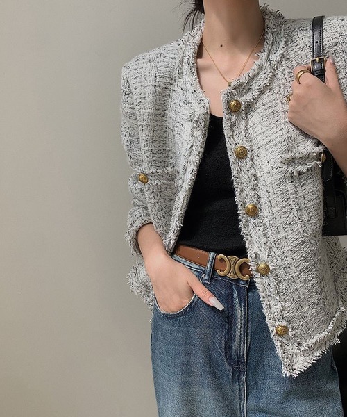 MAISON DE THERESE（メゾン ド テレーズ）の「スタンドカラー ジャケット（その他アウター・レディース・アイボリー・S/M/L）」の7枚目の写真