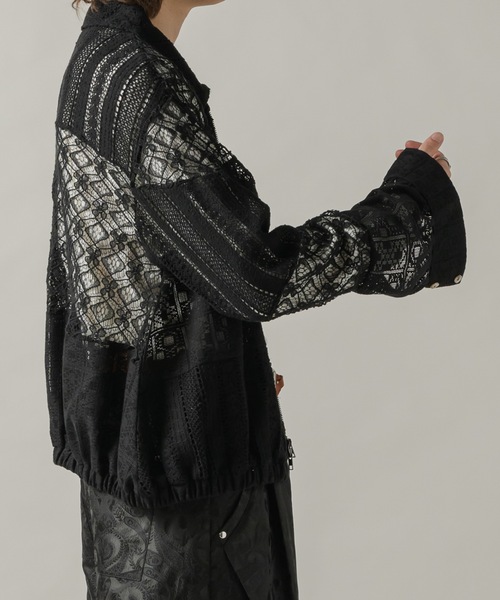 CASPER JOHN（キャスパージョン）の「Patchwork lace blouson/パッチワークレースブルゾン（ブルゾン・メンズ・ブラック/ホワイト・LARGE/MEDIUM/SMALL/X-SMALL）」の17枚目の写真