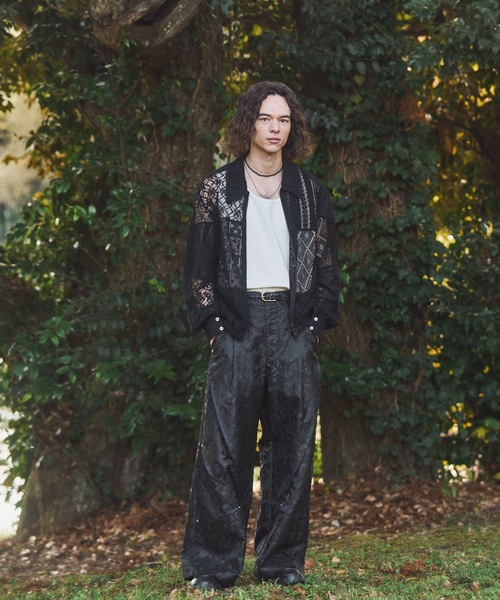 CASPER JOHN（キャスパージョン）の「Patchwork lace blouson/パッチワークレースブルゾン（ブルゾン・メンズ・ブラック/ホワイト・LARGE/MEDIUM/SMALL/X-SMALL）」の10枚目の写真