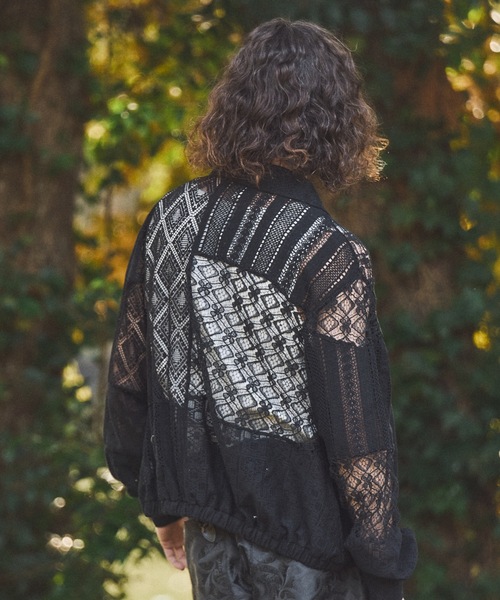 CASPER JOHN（キャスパージョン）の「Patchwork lace blouson/パッチワークレースブルゾン（ブルゾン・メンズ・ブラック/ホワイト・LARGE/MEDIUM/SMALL/X-SMALL）」の9枚目の写真