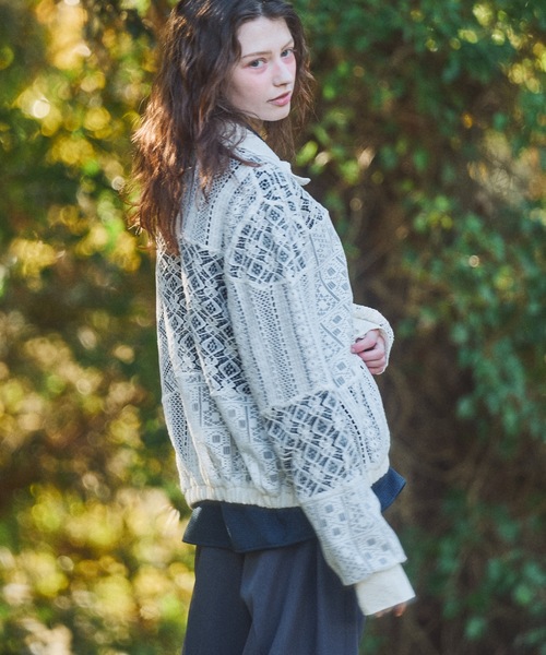 CASPER JOHN（キャスパージョン）の「Patchwork lace blouson/パッチワークレースブルゾン（ブルゾン・メンズ・ブラック/ホワイト・LARGE/MEDIUM/SMALL/X-SMALL）」の13枚目の写真