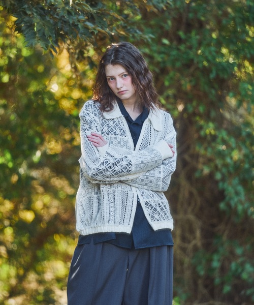 CASPER JOHN（キャスパージョン）の「Patchwork lace blouson/パッチワークレースブルゾン（ブルゾン・メンズ・ブラック/ホワイト・LARGE/MEDIUM/SMALL/X-SMALL）」の12枚目の写真