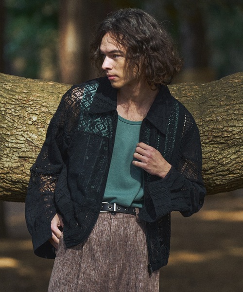 CASPER JOHN（キャスパージョン）の「Patchwork lace blouson/パッチワークレースブルゾン（ブルゾン・メンズ・ブラック/ホワイト・LARGE/MEDIUM/SMALL/X-SMALL）」の4枚目の写真