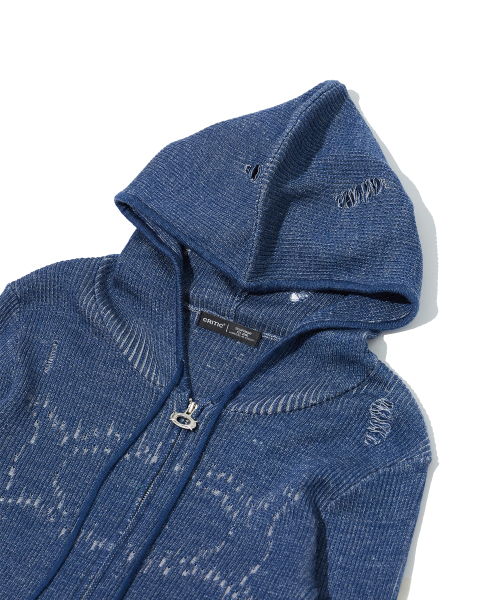 CRITIC（クリティック）の「WORMHOLE HOODIED KNIT(FOR WOMEN) BLUE（ニット/セーター・レディース・その他・FREE）」の4枚目の写真