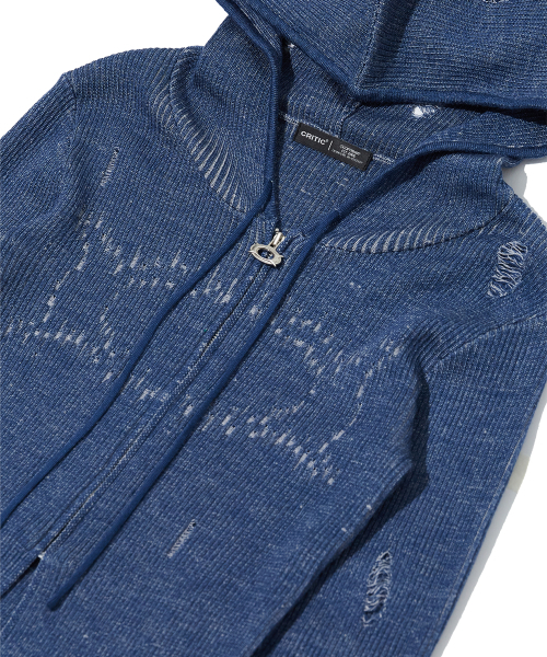 CRITIC（クリティック）の「WORMHOLE HOODIED KNIT(FOR WOMEN) BLUE（ニット/セーター・レディース・その他・FREE）」の5枚目の写真