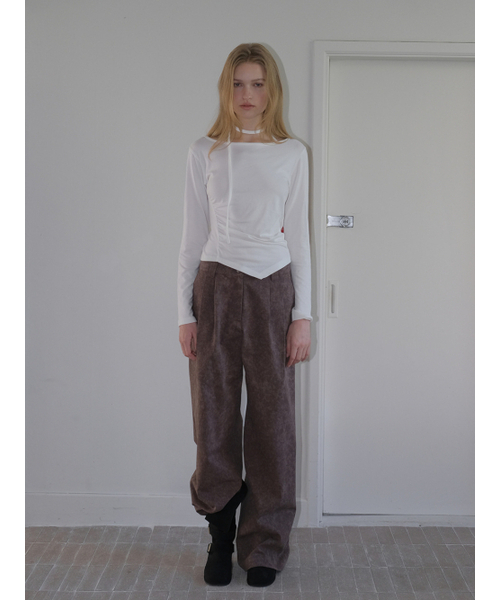 ETMON(エトモン)の「Boat-Neck Strap T-Shirt, White(Tシャツ/カットソー・レディース・その他・F)」の5枚目の写真