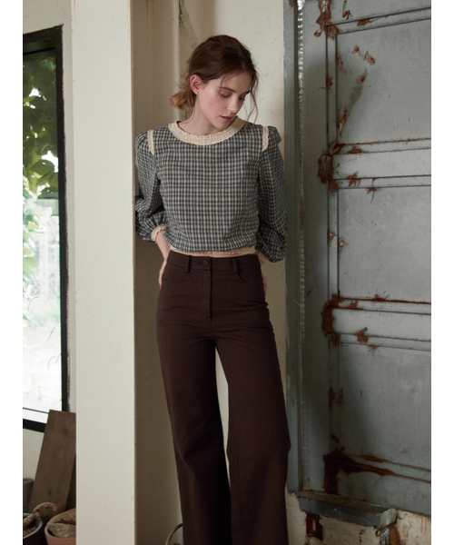 LENINA(レニーナ)の「NORA wide cotton long pants_BROWN(その他パンツ・レディース・ブラウン・SMALL/MEDIUM)」の3枚目の写真