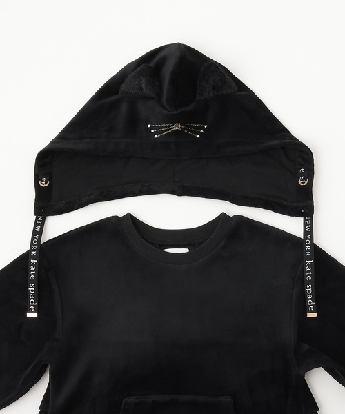 kate spade new york kids（ケイトスペードニューヨーク）の「キャットフードベロアワンピース（ワンピース・キッズ・ブラック/ピンク・110cm/130cm/120cm/140cm/160cm/150cm/100cm）」の5枚目の写真