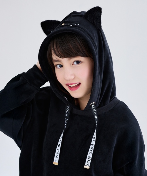 kate spade new york kids（ケイトスペードニューヨーク）の「キャットフードベロアワンピース（ワンピース・キッズ・ブラック/ピンク・110cm/130cm/120cm/140cm/160cm/150cm/100cm）」の16枚目の写真