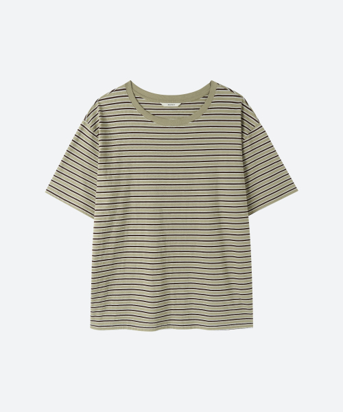 MOONSUN(ムーンサン)の「UNISEX, Stripe Oversized T-Shirt / Beige(Tシャツ/カットソー・レディース・その他・FREE)」の3枚目の写真