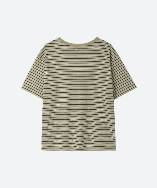 MOONSUN(ムーンサン)の「UNISEX, Stripe Oversized T-Shirt / Beige(Tシャツ/カットソー・レディース・その他・FREE)」の4枚目の写真