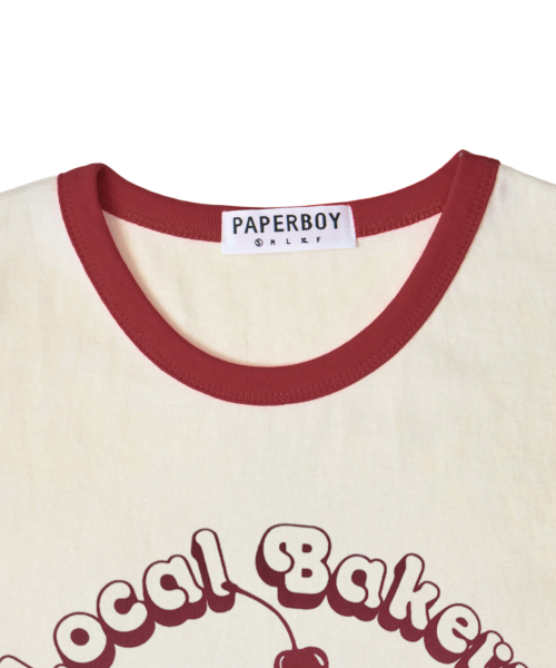 PAPERBOY(ペーパーボーイ)の「チェリーリンガー半袖Tシャツ-レッド(Tシャツ/カットソー・レディース・その他・SMALL/MEDIUM)」の5枚目の写真