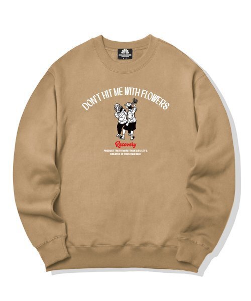 TRIPSHION(トリップション)の「DONT HIT ME WITH FLOWERS GRAPHIC クルーネック - ベージュ(スウェット・メンズ・その他・LARGE/MEDIUM/X-LARGE)」の1枚目の写真