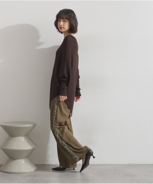 OandI（オーアンドアイ）の「サイドフリルラインパンツ（その他パンツ・レディース・チャコールグレー/ブラック/カーキ・M）」の19枚目の写真