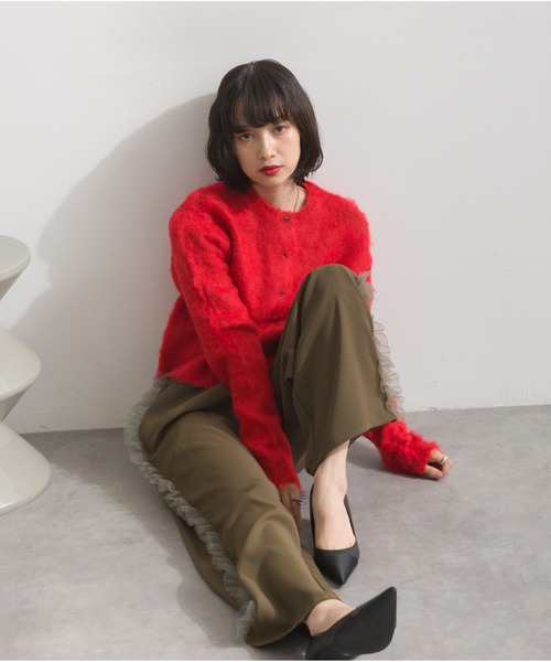 OandI（オーアンドアイ）の「サイドフリルラインパンツ（その他パンツ・レディース・チャコールグレー/ブラック/カーキ・M）」の20枚目の写真