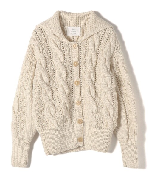 crinkle crinkle crinkle(クリンクルクリンクルクリンクル)の「crinkle crinkle crinkle:〈手洗い可能〉POPCORN ハンド ニット カーディガン(カーディガン/ボレロ・レディース・ナチュラル/ダークグレー・ONE SIZE)」の1枚目の写真