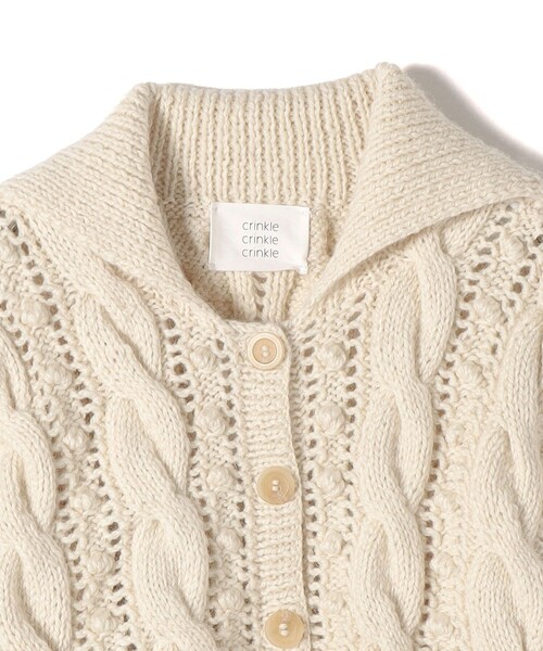 crinkle crinkle crinkle(クリンクルクリンクルクリンクル)の「crinkle crinkle crinkle:〈手洗い可能〉POPCORN ハンド ニット カーディガン(カーディガン/ボレロ・レディース・ナチュラル/ダークグレー・ONE SIZE)」の4枚目の写真