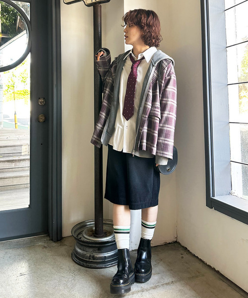 DOUBLE NAME（ダブルネーム）の「フロックツイルバミューダハーフパンツ（その他パンツ・レディース・ブラウン/ネイビー・FREE）」の3枚目の写真