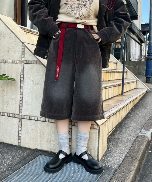 DOUBLE NAME（ダブルネーム）の「フロックツイルバミューダハーフパンツ（その他パンツ・レディース・ブラウン/ネイビー・FREE）」の9枚目の写真