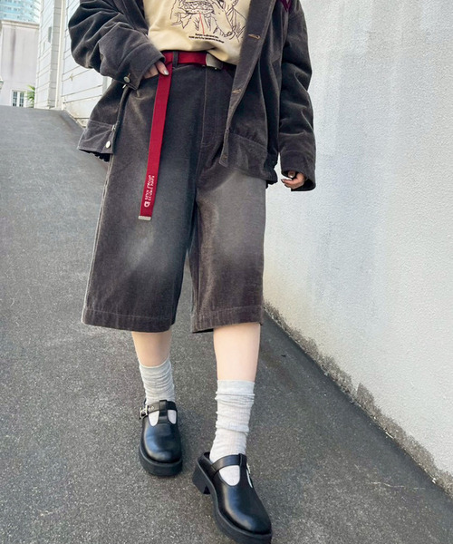 DOUBLE NAME（ダブルネーム）の「フロックツイルバミューダハーフパンツ（その他パンツ・レディース・ブラウン/ネイビー・FREE）」の10枚目の写真