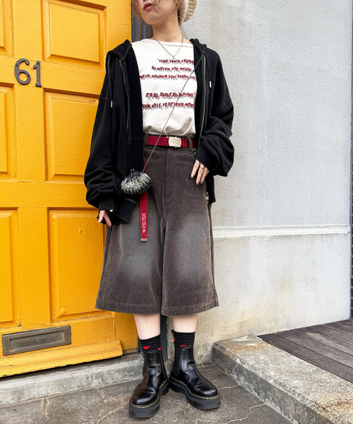 DOUBLE NAME（ダブルネーム）の「フロックツイルバミューダハーフパンツ（その他パンツ・レディース・ブラウン/ネイビー・FREE）」の14枚目の写真