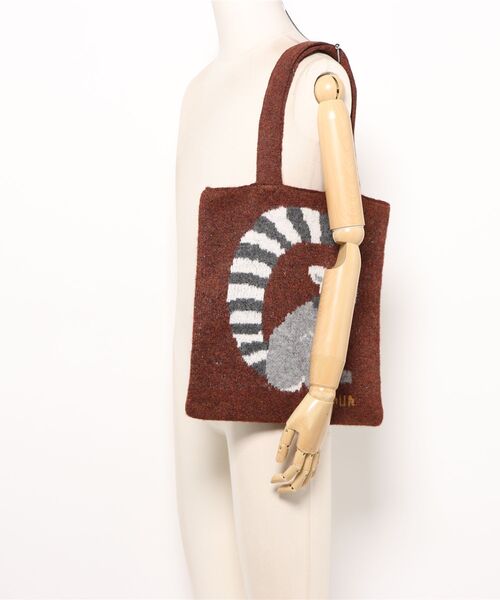 CUBE SUGAR（キューブシュガー）の「CUBE SUGAR/キューブシュガー　リサイクルPW ジャガードアニマル柄 トートBag（トートバッグ・レディース・グレー/ブルー/ブラウン・FREE）」の6枚目の写真