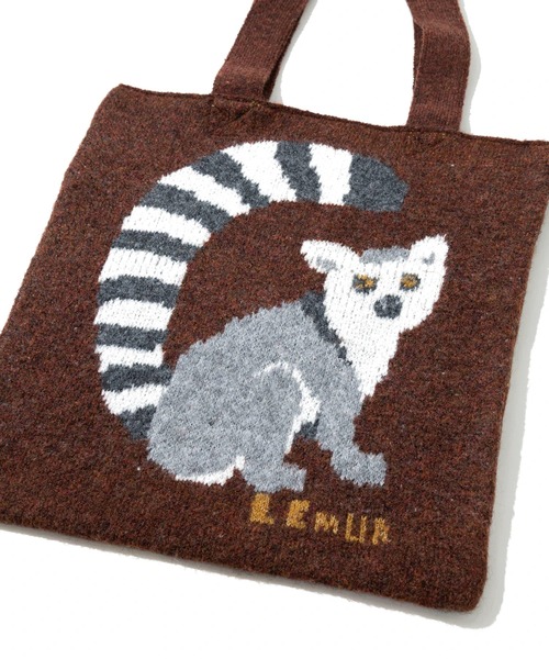 CUBE SUGAR（キューブシュガー）の「CUBE SUGAR/キューブシュガー　リサイクルPW ジャガードアニマル柄 トートBag（トートバッグ・レディース・グレー/ブルー/ブラウン・FREE）」の11枚目の写真