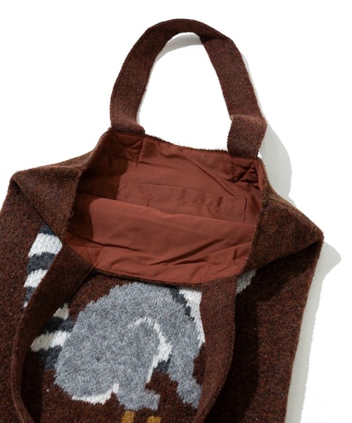 CUBE SUGAR（キューブシュガー）の「CUBE SUGAR/キューブシュガー　リサイクルPW ジャガードアニマル柄 トートBag（トートバッグ・レディース・グレー/ブルー/ブラウン・FREE）」の12枚目の写真