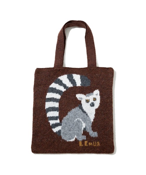 CUBE SUGAR（キューブシュガー）の「CUBE SUGAR/キューブシュガー　リサイクルPW ジャガードアニマル柄 トートBag（トートバッグ・レディース・グレー/ブルー/ブラウン・FREE）」の14枚目の写真