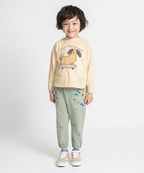 BIT'Z（ビッツ）の「ゆる動物プリント長袖Tシャツ（Tシャツ/カットソー・キッズ・キナリ/ブルー・80/90/95/100/110/120）」の11枚目の写真