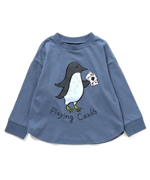 BIT'Z（ビッツ）の「ゆる動物プリント長袖Tシャツ（Tシャツ/カットソー・キッズ・キナリ/ブルー・80/90/95/100/110/120）」の13枚目の写真