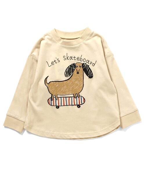 BIT'Z（ビッツ）の「ゆる動物プリント長袖Tシャツ（Tシャツ/カットソー・キッズ・キナリ/ブルー・80/90/95/100/110/120）」の3枚目の写真