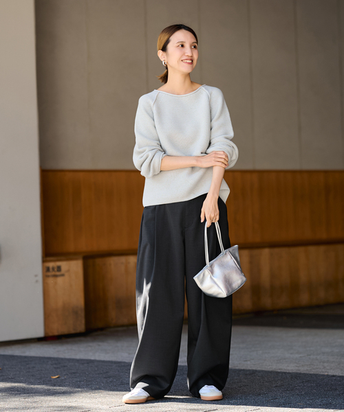 FRAMeWORK（フレームワーク）の「タックカーブバックゴムパンツ（スラックス・レディース・アイボリー・38/36）」の9枚目の写真