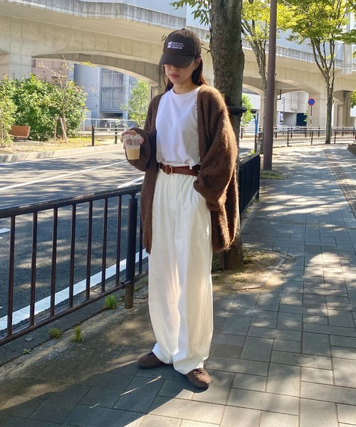 ISOOK（アイスー）の「ボリュームスリーブニットカーディガン(kiharu select) / 羽織り セーター オーバーサイズ ルーズ ビックシルエット 長袖 ブラウン チャコール（カーディガン/ボレロ・レディース・チャコール/ブラウン・FREE）」の5枚目の写真