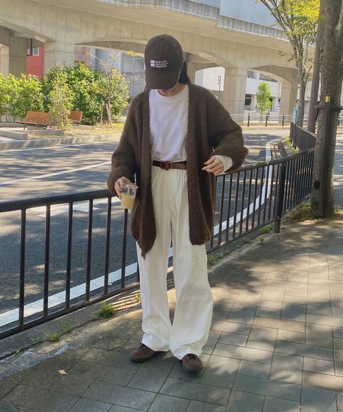 ISOOK（アイスー）の「ボリュームスリーブニットカーディガン(kiharu select) / 羽織り セーター オーバーサイズ ルーズ ビックシルエット 長袖 ブラウン チャコール（カーディガン/ボレロ・レディース・チャコール/ブラウン・FREE）」の9枚目の写真