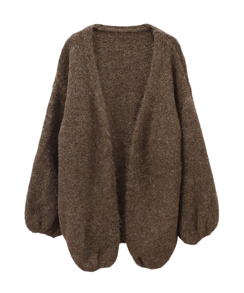 ISOOK（アイスー）の「ボリュームスリーブニットカーディガン(kiharu select) / 羽織り セーター オーバーサイズ ルーズ ビックシルエット 長袖 ブラウン チャコール（カーディガン/ボレロ・レディース・チャコール/ブラウン・FREE）」の11枚目の写真