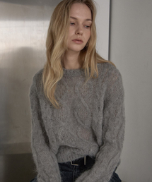 THEMARGOT（ザマルゴット）の「モヘアフィッシャーニット_gray（ニット/セーター）」