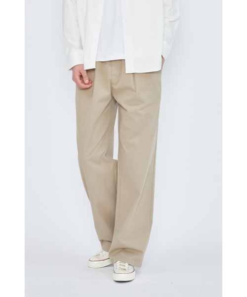 WHOLOVESART(フーラブズアート)の「one-tuck wide banding cotton pants beige(その他パンツ・メンズ・その他・LARGE)」の2枚目の写真