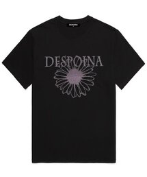 OUSE（オウズ）の「グリッターフラワー半袖Tシャツ (DPTS002) ブラック/バイオレット（Tシャツ/カットソー）」