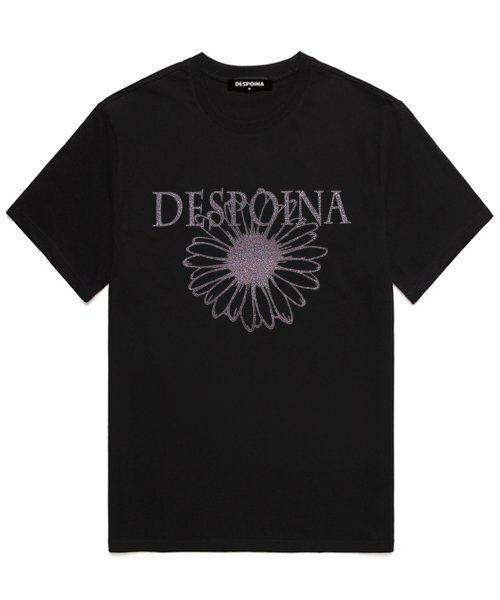 OUSE(オウズ)の「グリッターフラワー半袖Tシャツ (DPTS002) ブラック/バイオレット(Tシャツ/カットソー・レディース・その他・LARGE/MEDIUM/SMALL/XX-LARGE/X-LARGE)」の1枚目の写真