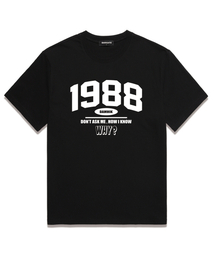 1988 WHY オーバーサイズ 半袖Tシャツ (BS024) ブラック/ホワイト
